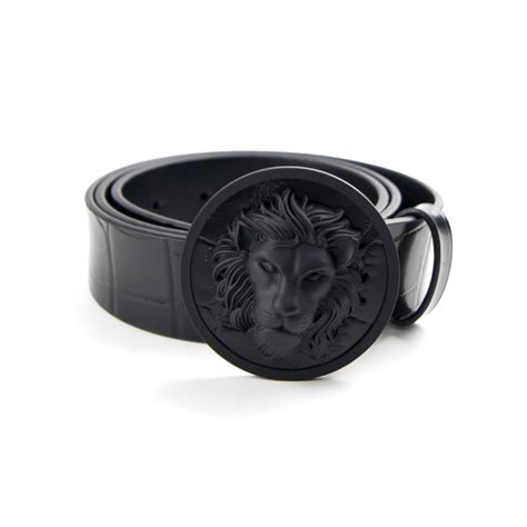 cintura versace lion|Versace Versus Tonal Round Lion Head Belt Black .